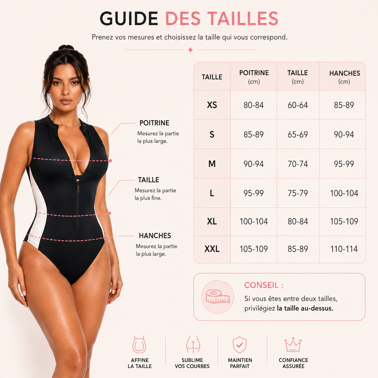 Maillot Sculptant Push-Up Zippé